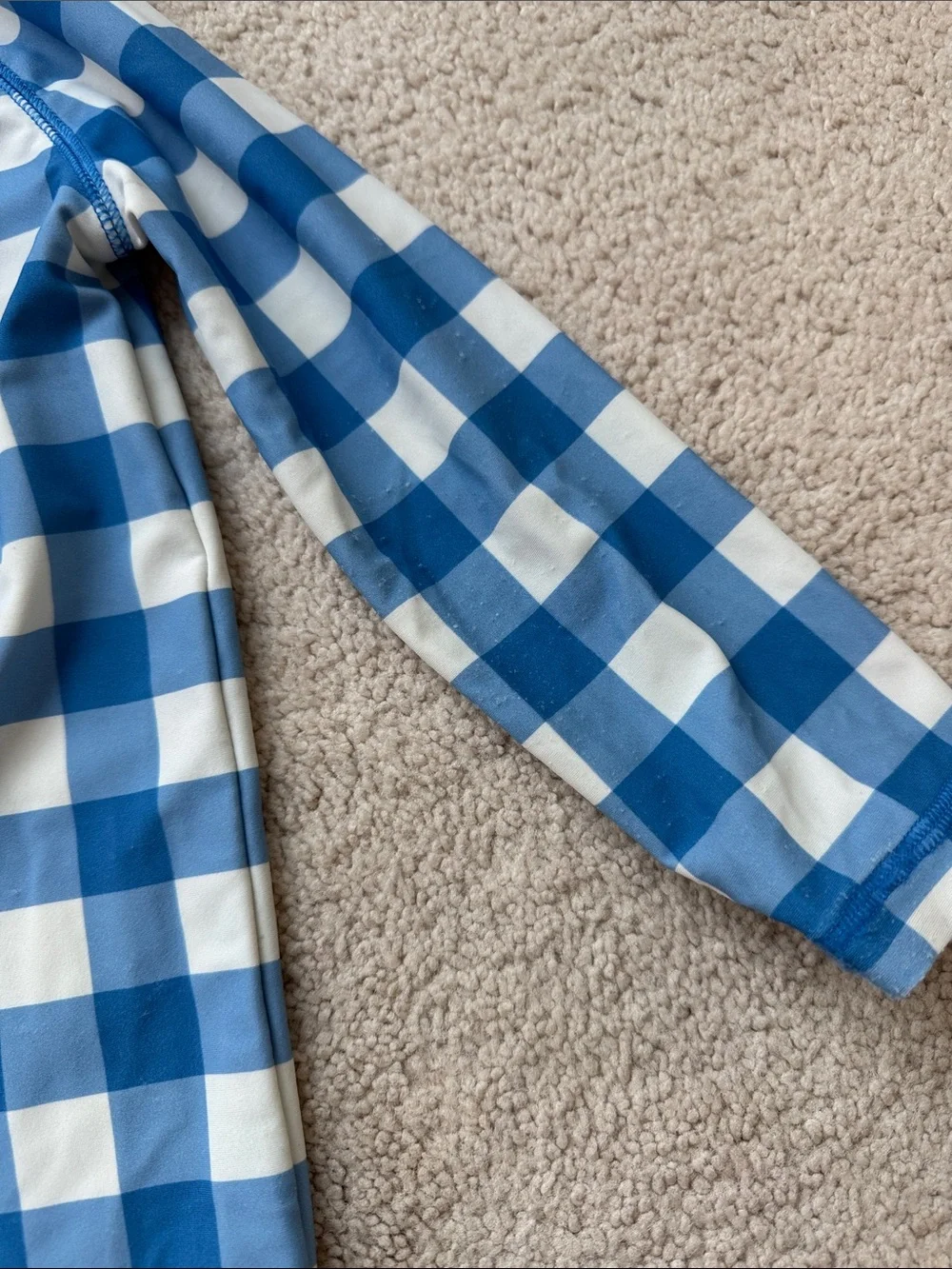 Primary Kids Yellow Long-Sleeve & Blue Gingham Rash-guard Swim